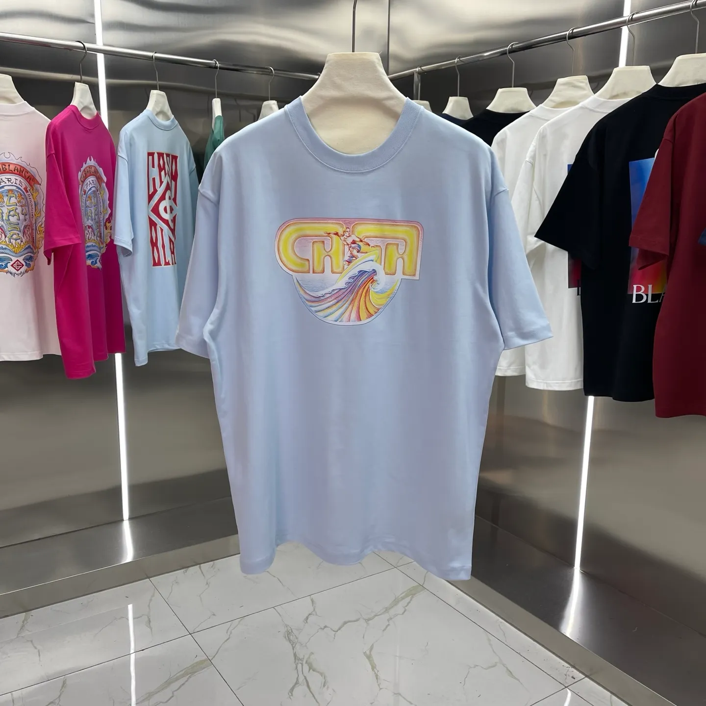25ss New Arrival Casablanca Classic Series T ～ ， ， 。 ， Classic ， In Stock ！ ：White Black Royal Blue Light Blue Size：S M L XL XXL